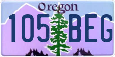 OR license plate 105BEG