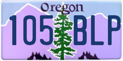 OR license plate 105BLP