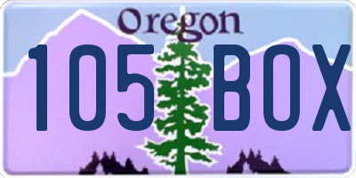 OR license plate 105BOX