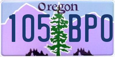 OR license plate 105BPO