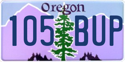 OR license plate 105BUP