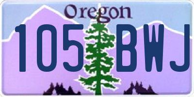 OR license plate 105BWJ