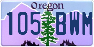 OR license plate 105BWM