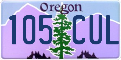 OR license plate 105CUL