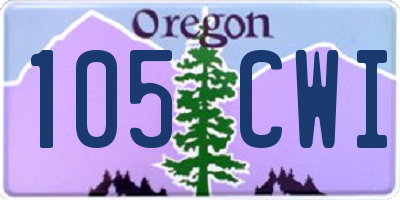OR license plate 105CWI