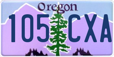OR license plate 105CXA