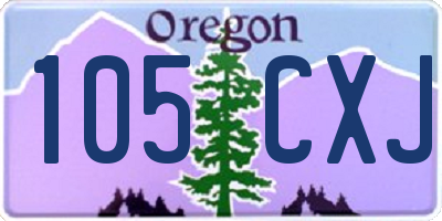 OR license plate 105CXJ