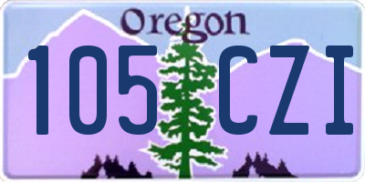 OR license plate 105CZI
