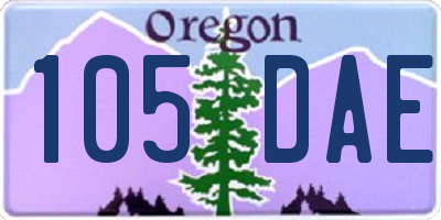 OR license plate 105DAE