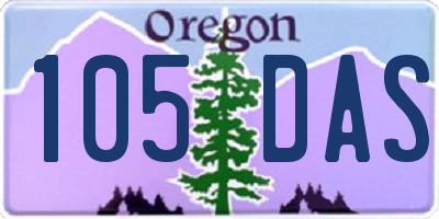 OR license plate 105DAS