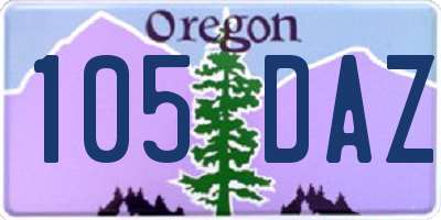 OR license plate 105DAZ