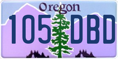 OR license plate 105DBD