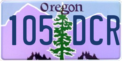 OR license plate 105DCR