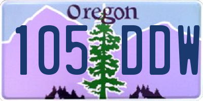 OR license plate 105DDW