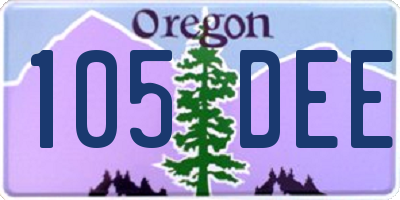 OR license plate 105DEE