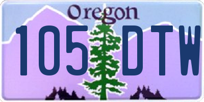OR license plate 105DTW