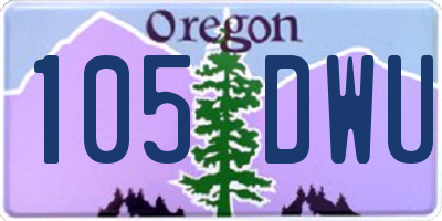 OR license plate 105DWU