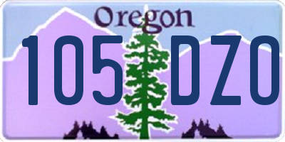 OR license plate 105DZO