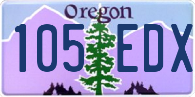 OR license plate 105EDX