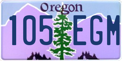OR license plate 105EGM