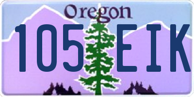 OR license plate 105EIK