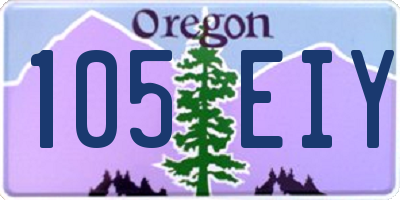 OR license plate 105EIY