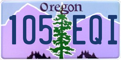 OR license plate 105EQI