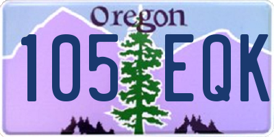 OR license plate 105EQK