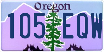 OR license plate 105EQW