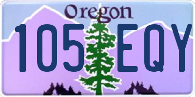 OR license plate 105EQY