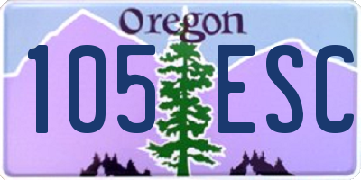 OR license plate 105ESC