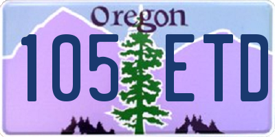 OR license plate 105ETD