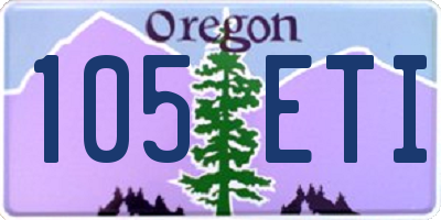 OR license plate 105ETI