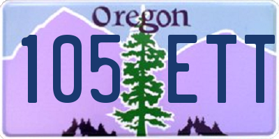 OR license plate 105ETT