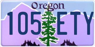 OR license plate 105ETY