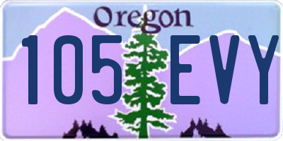 OR license plate 105EVY