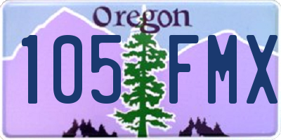 OR license plate 105FMX
