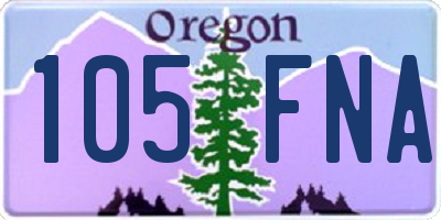 OR license plate 105FNA