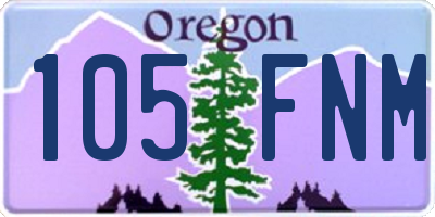 OR license plate 105FNM