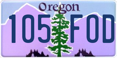 OR license plate 105FOD
