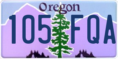 OR license plate 105FQA