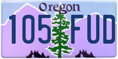 OR license plate 105FUD