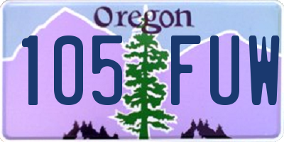 OR license plate 105FUW