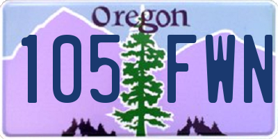OR license plate 105FWN