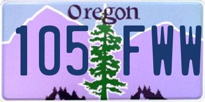 OR license plate 105FWW