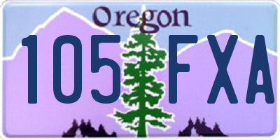 OR license plate 105FXA