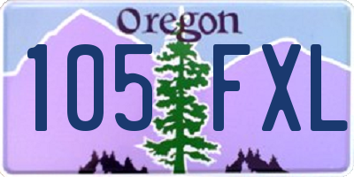 OR license plate 105FXL