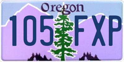 OR license plate 105FXP