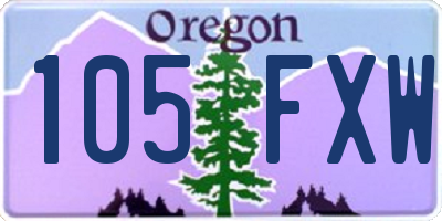 OR license plate 105FXW