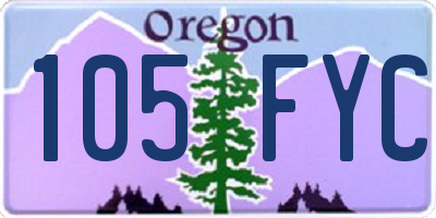 OR license plate 105FYC